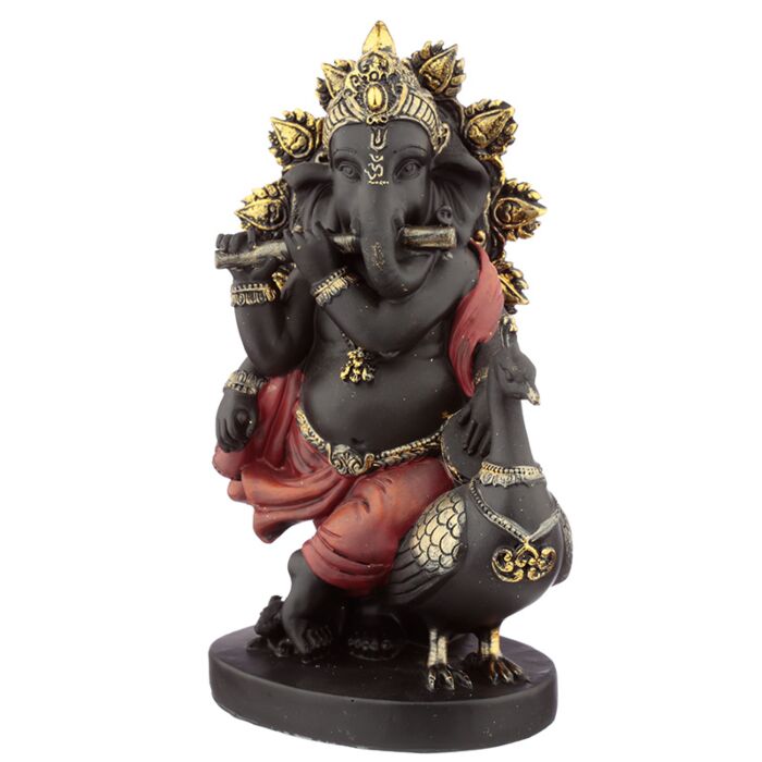 Ganesh Figur mit Rohr und Pfau