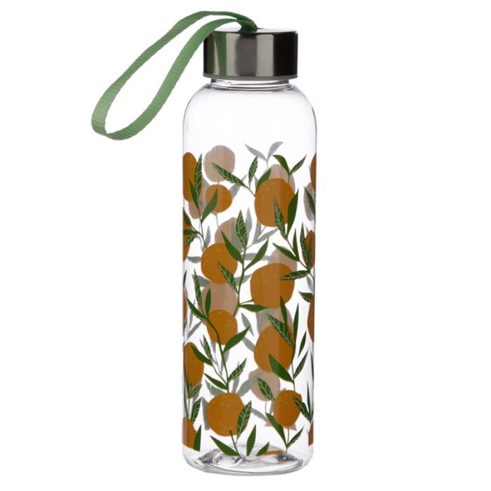 Wasserflasche 500ml mit metallischem Deckel - Orangen