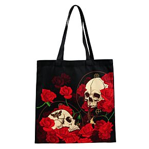 Skulls & Roses Totenkopf Tragetasche Einkaufstasche