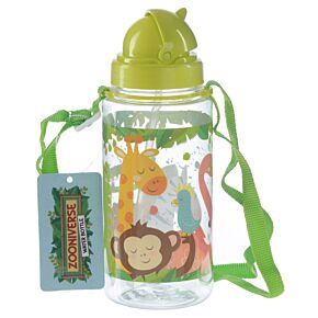 Zooniverse Kinder Wasserflasche mit Flip-Strohhalm & Tragekordel 450ml