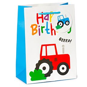 Happy Birthday Little Tractors Geburtstag Traktoren Geschenktasche - (M)