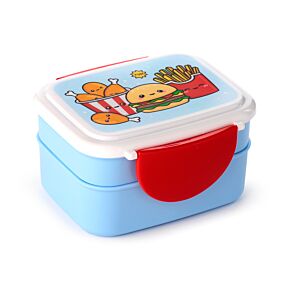 Foodiemals Clip-Verschluss Stapelbare Bento Lunch Box mit Besteck 