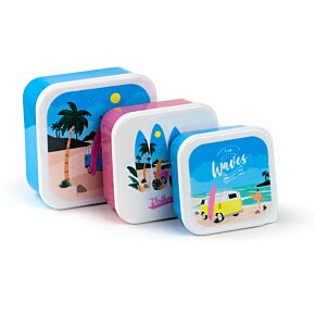 Lunchboxen Brotdosen 3er Set M/L/XL - Volkswagen VW T1 Bulli Waves