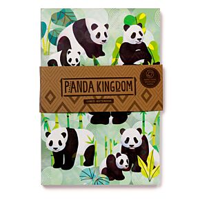 Panda Kingdom liniertes A5-Notizbuch aus Recyclingpapier