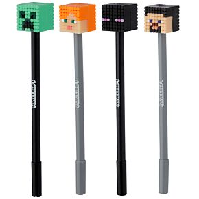 Minecraft Kugelschreiber Kuli mit Silikon-Topper