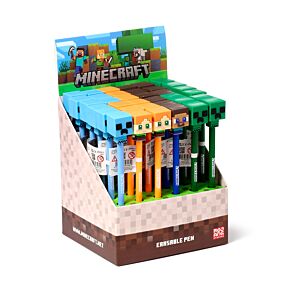 Inkredible radierbarer Kugelschreiber Kuli mit Minecraft Chibi-Stil Silikon-Topper