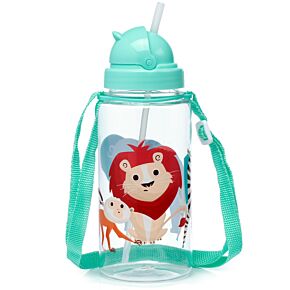 Zooniverse Kinder Wasserflasche mit Flip-Strohhalm 450ml