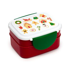 Weihnachten Baker Street Lebkuchen Clip-Verschluss Stapelbare Bento Lunch Box mit Besteck