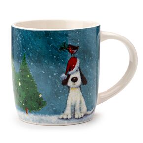 Jan Pashley Weihnachten Hund & Rotkelchen Tasse aus Porzellan