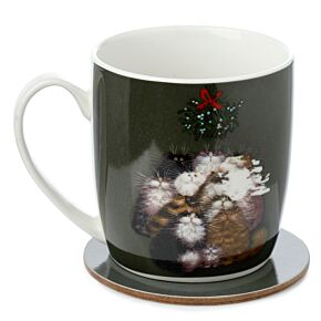 Weihnachten Kim Haskins Die 12 Katzen Tasse & Untersetzer Set